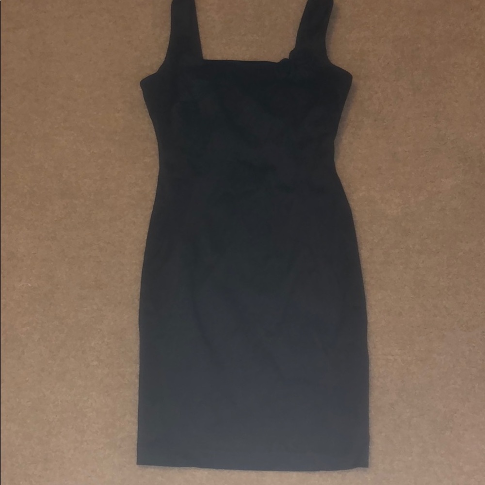 Calvin Klein body con dress with rosette detail